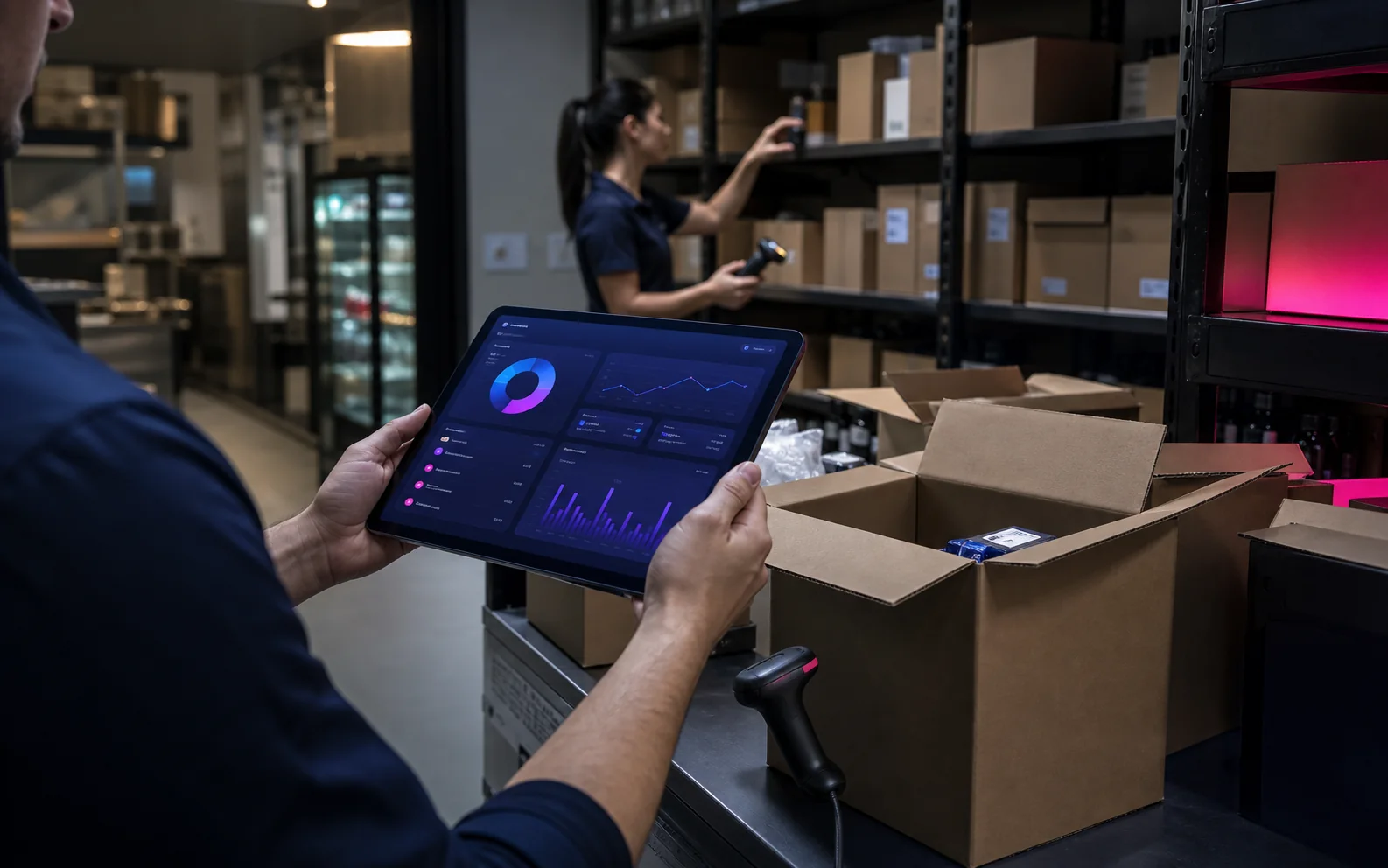 Inventory receiving and supplier workflow in a stockroom