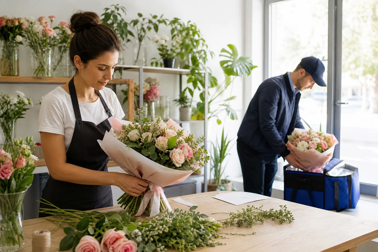 SABSUS flower shop order and delivery workflow
