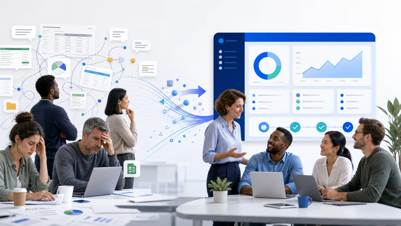 Team moving from fragmented tools to a clear shared operating system